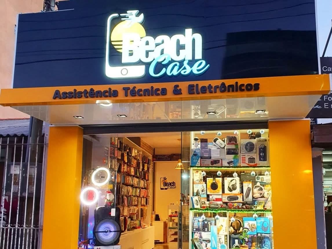 Fachada da Beach Case, assistência técnica de celulares no Cassino